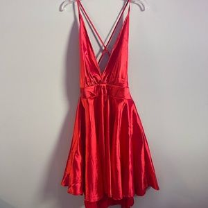 Silky red dress